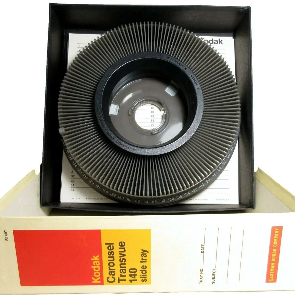 Vintage Kodak Carousel Transvue 140 Slide Tray w/ Box B140T